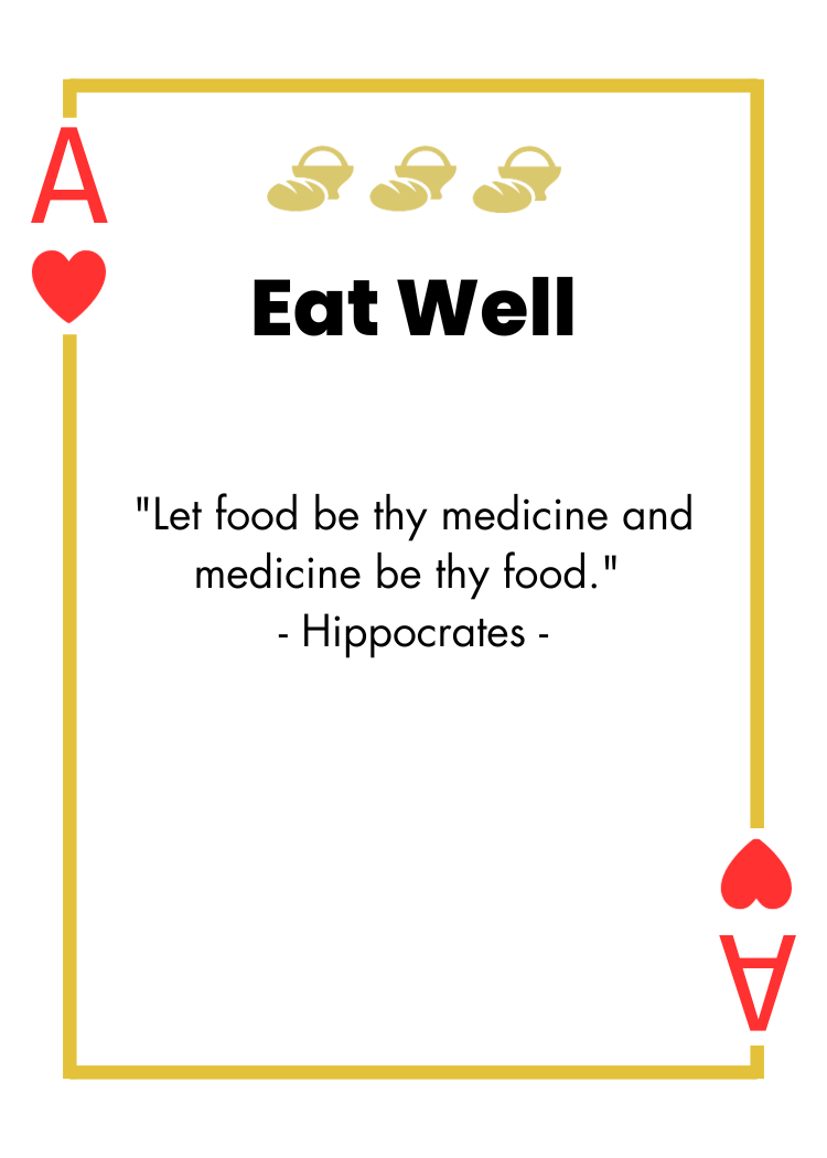 Ace of Hearts- Eat Well - "Let food be thy medicine and medicine be thy food." Hippocrates -